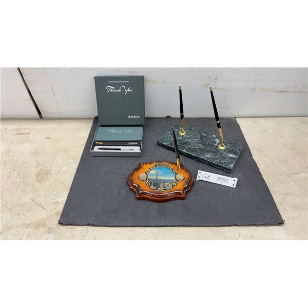 Collectable Pen Sets: 10" Marble, 1986 Toronto Souvenir Set and Parker Jotter "Thank You" Gift Pack