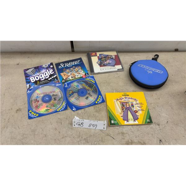 20 CD-ROM Disks and Cases Including Boggle, Scrabble, Candy Land, Crayola Magic Wardrobe and More