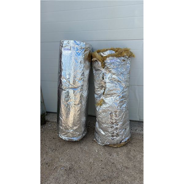 Two Rolls of Foil-Faced Fiberglass Insulation