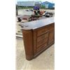 Image 2 : Antique Oak Store Counter with Drawers & Cabinet 71 x 20 x 34