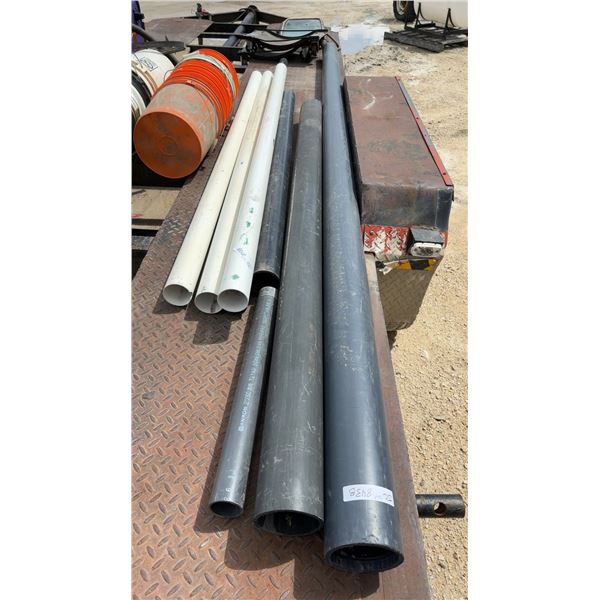 7 Lengths of 4" and 3" PVC Pipe, Longest Is 143"
