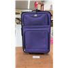 Image 1 : Jetstream Purple Two-Wheel Upright Rolling Suitcase with Exterior and Interior Zippered Pockets