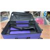 Image 2 : Jetstream Purple Two-Wheel Upright Rolling Suitcase with Exterior and Interior Zippered Pockets