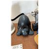 Image 5 : Assorted Cat & Pig Figurines & Baskets, Marble Inukshuk, & Red Balloon Sculpture