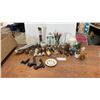 Image 1 : Vintage Cup Dispenser, Assorted Figurines, Faux Flowers, & More