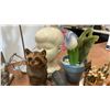 Image 9 : Vintage Cup Dispenser, Assorted Figurines, Faux Flowers, & More