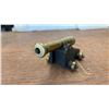 Image 3 : Two Brass Miniature Cannons, Brass & Glass Pocket Watch-Style Picture Frame, & Cast Iron Penguin
