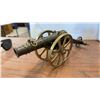 Image 5 : Two Brass Miniature Cannons, Brass & Glass Pocket Watch-Style Picture Frame, & Cast Iron Penguin