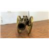 Image 6 : Two Brass Miniature Cannons, Brass & Glass Pocket Watch-Style Picture Frame, & Cast Iron Penguin