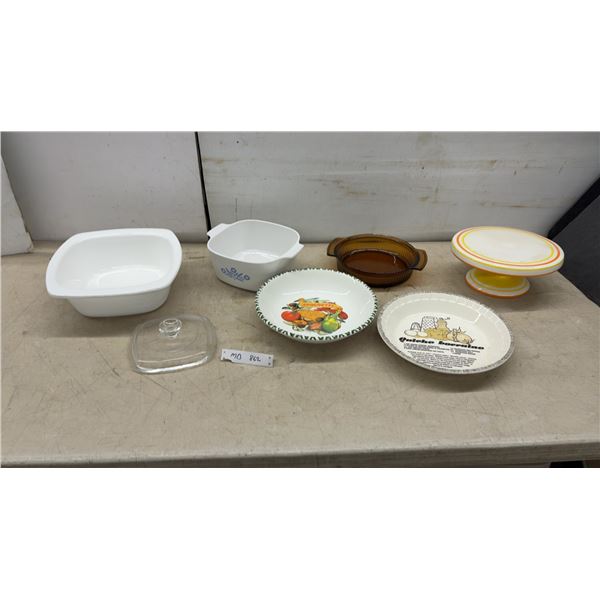 Corning Ware Cornflower Blue Casseroles, Amber Baking Dish, Pie Bakers, Cake Stand, and More