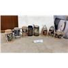 Image 1 : Collection of Nine German Bavarian Ceramic Beer Steins with Folk Scenes and Pewter Lids