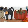 Image 6 : Autumn Decor & Garden Accents: Wooden Pumpkin, Faux Leaves, Metal Dragonflies, & Wind Chimes