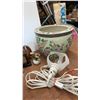 Image 4 : Assorted Decor & Collectibles: Chinese Porcelain Planter, Crystal Figurines, & More