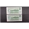 Image 3 : Five 1973 Canadian One Dollar Banknotes Featuring Queen Elizabeth II