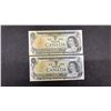 Image 4 : Five 1973 Canadian One Dollar Banknotes Featuring Queen Elizabeth II