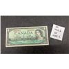 Image 1 : 1954 Bank of Canada One Dollar Banknote, Queen Elizabeth II, Beattie-Rasminsky Signatures