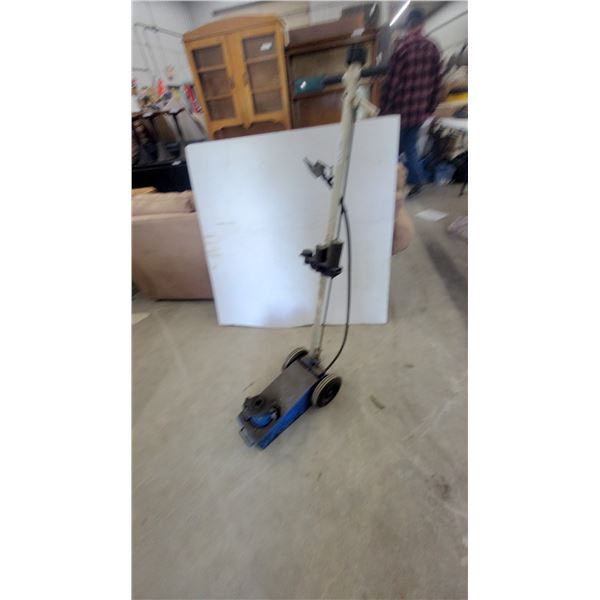 Heavy-Duty Blue Air-Hydraulic Floor Jack with Wheels