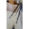 Image 3 : Heavy-Duty Adjustable Tripod Jack Stand with Threaded Height Adjustment and Chain-Linked Legs