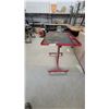 Image 1 : Mobile Adjustable-Height Work Table/Lift Stand with Red Metal Frame and Diamond Plate Top