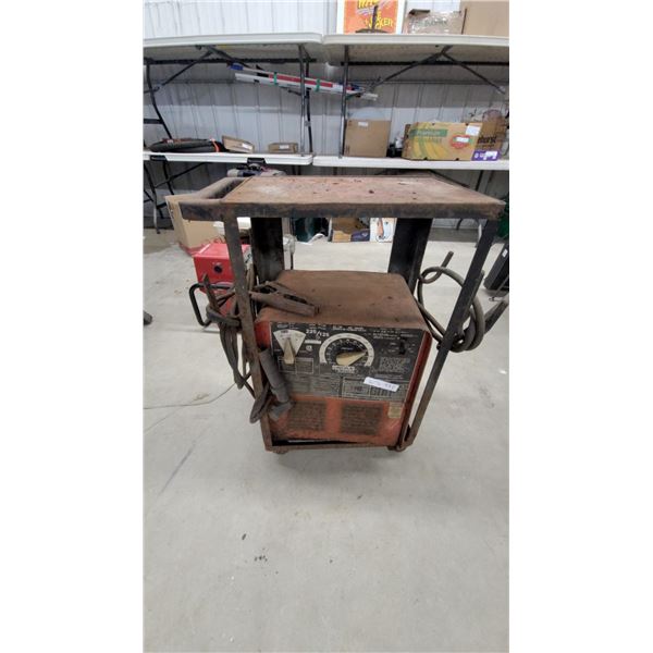 Lincoln Electric AC/DC 225/125 "Tombstone" Arc Welder on Custom Metal Cart