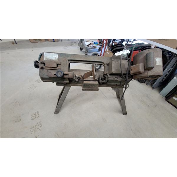 Vintage Heavy-Duty Floor-Standing Metalworking Vertical Bandsaw with Cast-Iron Frame