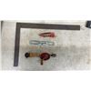 Image 6 : Wooden Toolbox w/ Mastercraft Apron, Kuny's PH-40 Pouches, Hacksaw, Hammer, Staple Gun and More