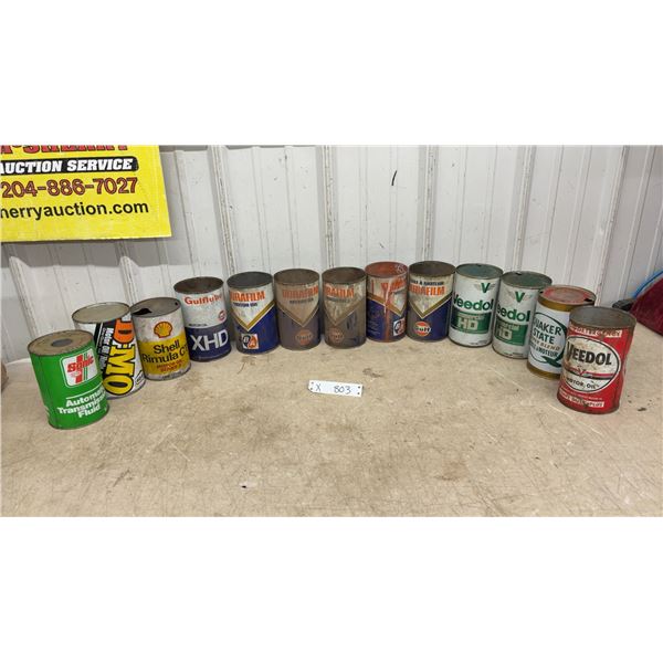 Vintage Motor Oil Cans: Gulf Durafilm, Veedol, Quaker State, Shell Rimula, Sonic and More