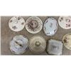 Image 2 : Two White Ceramic Chamber Pots and Ten Assorted Antique Decorative Lids