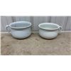 Image 4 : Two White Ceramic Chamber Pots and Ten Assorted Antique Decorative Lids