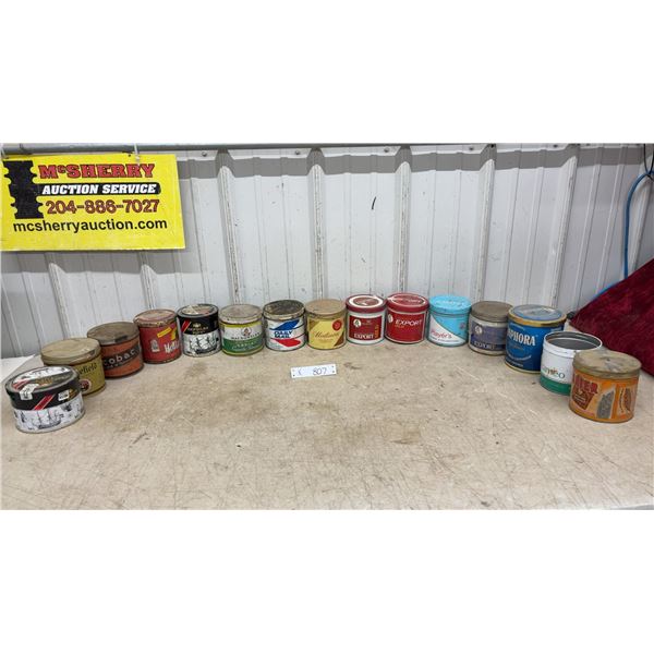 Vintage Tobacco Tins Including Borkum Riff, Macdonald's Export, Player's, Amphora, Brier and More
