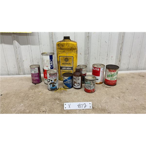 Vintage Ski-Doo Motor Oil, OMC, Homelite, Terry, Wynn's, Prestone Cans and Bottles and More