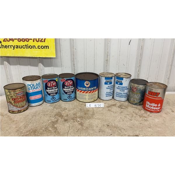 Vintage Automotive Cans, Texaco, Conoco, STP, Chryco, Canadian Tire, Kendall and Co-Op HD7