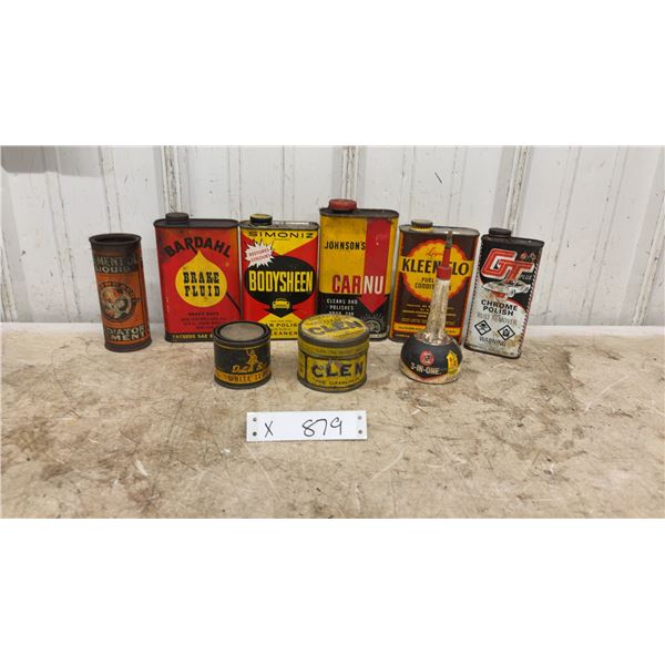 Vintage Automotive Tins Inc. Bardahl, Simoniz Bodysheen, Johnson's Carnu, Kleen-Flo and More