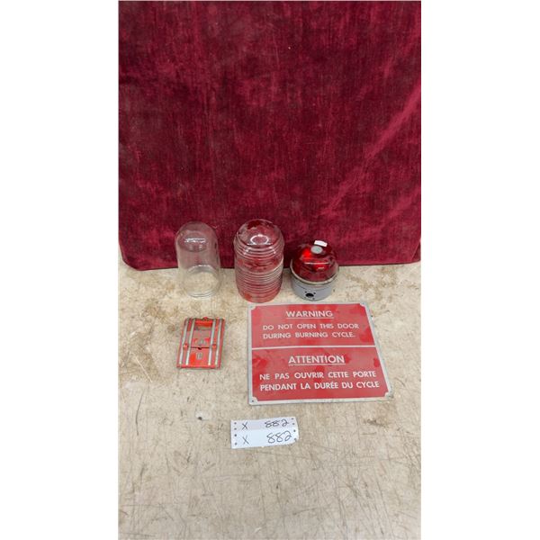Fire Alarm Pull Station, Bilingual Warning Sign, Beacon Light, Glass Domes