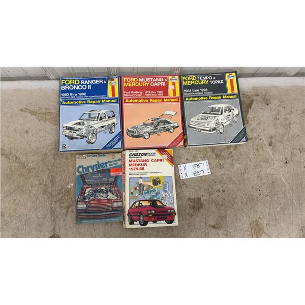 Haynes Ford Ranger, Bronco II, Mustang, Tempo, Chilton Mustang and Chrysler Repair Manuals