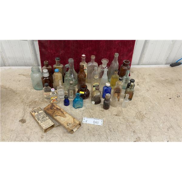 Antique Bottle Lot Including Radway's Ready Relief, Indian Woman's Balm, Castoria and More