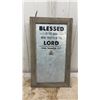Image 2 : Framed "Blessed" Jeremiah 17:7 Galvanized Sign, Praying Hands Sculptures, and Cherubs