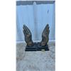 Image 4 : Framed "Blessed" Jeremiah 17:7 Galvanized Sign, Praying Hands Sculptures, and Cherubs