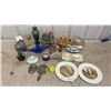 Image 1 : Vintage Decor Lot: Murano Art Glass, Cadbury Plates, Vases, Mask, Hourglasses and More