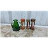 Image 6 : Vintage Decor Lot: Murano Art Glass, Cadbury Plates, Vases, Mask, Hourglasses and More