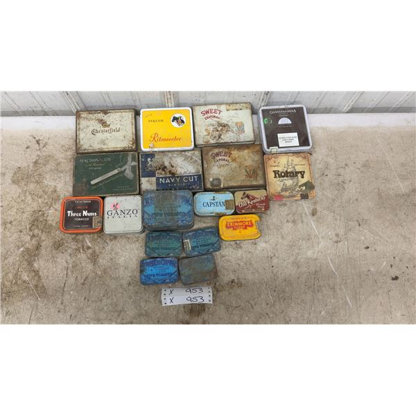 Tobacco Tins: Chesterfield, Edgeworth, Sweet Caporal, Navy Cut and More