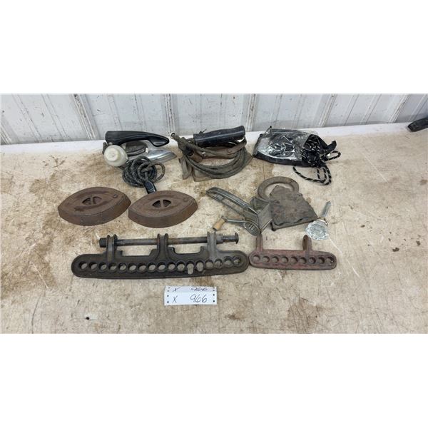 Vintage Irons, GE Electric Iron, Mouli Rotary Grater, Repurposed Casting and More