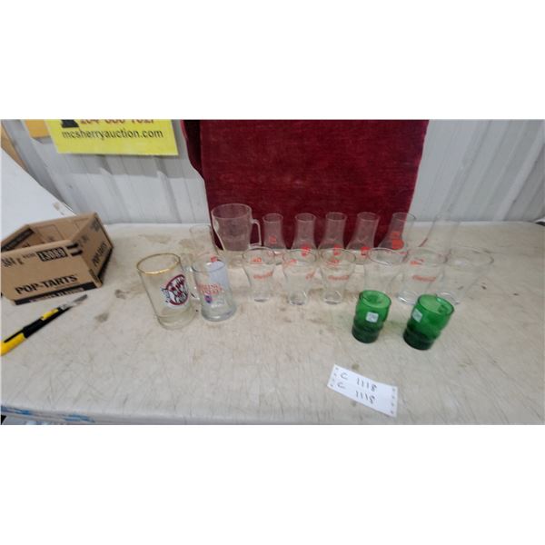 Vintage Soda Advertising Glassware Including 7Up "The Uncola", Coca-Cola and More