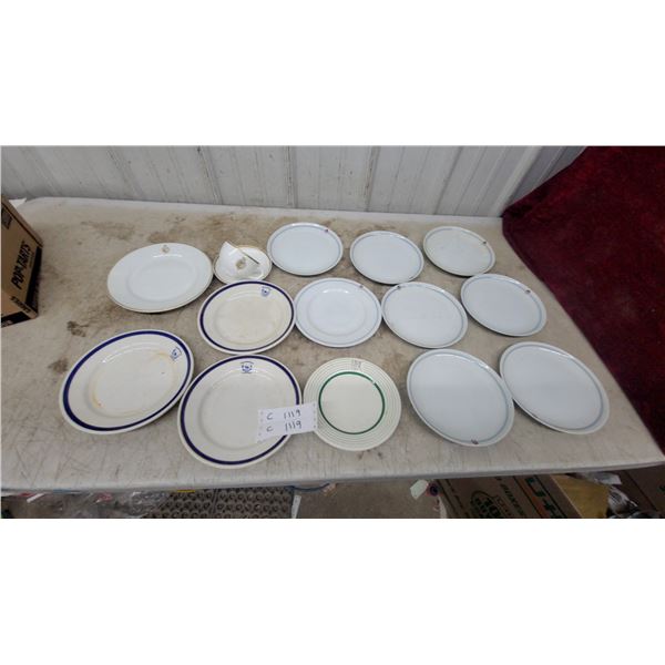 Vintage Commercial Dinnerware Lot, America West Airlines, Carlton Club, HBC Plates and More