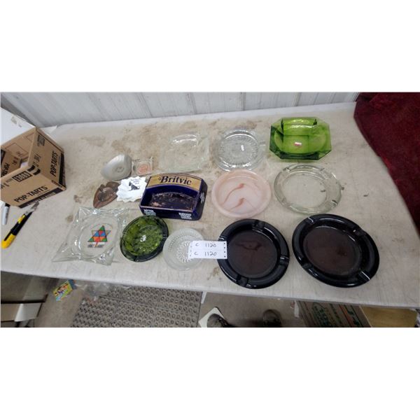 Vintage Britvic Dry Ginger Ale Advertising Tray with Assorted Ashtrays and More