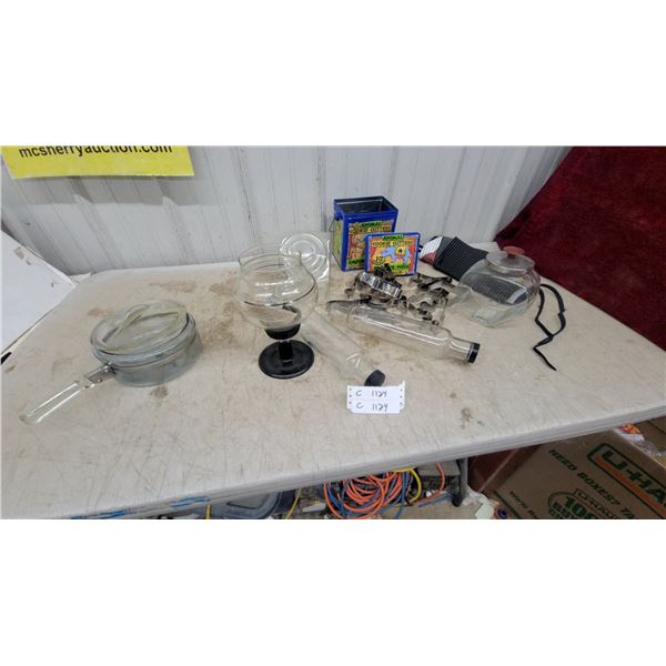 Vintage Glass Percolators, Rolling Pins, Apothecary Jar, Blender, Animal Cookie Cutters, and More
