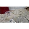 Image 2 : Pressed Glass Serving Ware, Federal Sharon Rose Platter, Divided Relish Caddy and More