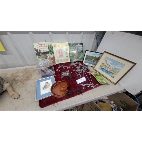 DecoBros 6-Tier Cup and Saucer Racks, Gardening Books, Framed Watercolor, Terracotta Pots and More