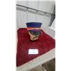 Image 1 : R.J. Scully Uniform Visor Cap with Navy Blue Crown, Red Band, Black Visor and Gold Chinstrap