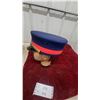 Image 3 : R.J. Scully Uniform Visor Cap with Navy Blue Crown, Red Band, Black Visor and Gold Chinstrap
